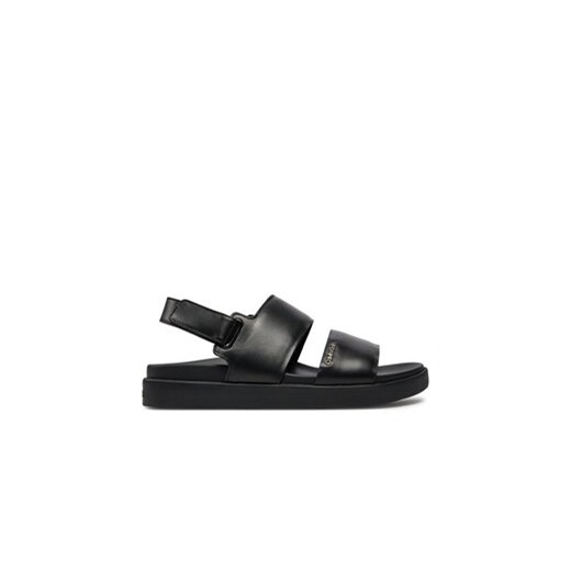 Calvin Klein Sandały Flat Sandal Calvin Mtl Lth HW0HW01984 Czarny ze sklepu MODIVO w kategorii Sandały damskie - zdjęcie 171530166