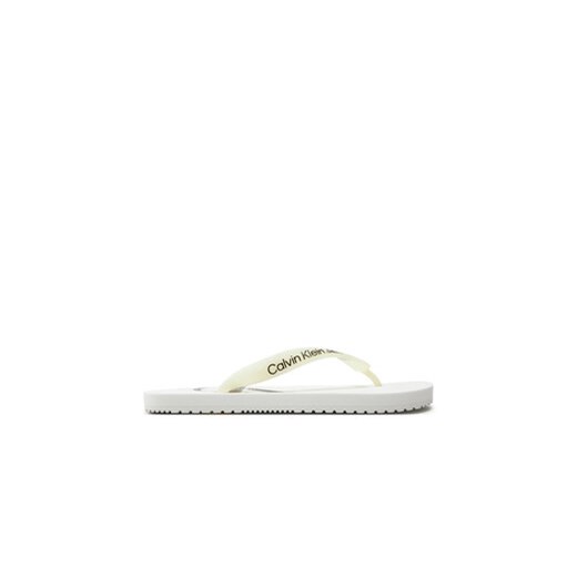 Calvin Klein Jeans Japonki Beach Sandal Monologo Tpu YW0YW01246 Biały ze sklepu MODIVO w kategorii Klapki damskie - zdjęcie 171530968