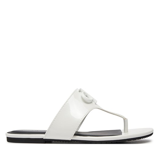 Japonki Calvin Klein Jeans Flat Sandal Slide Toepost Mg Met YW0YW01342 Bright White YBR ze sklepu eobuwie.pl w kategorii Klapki damskie - zdjęcie 171533599