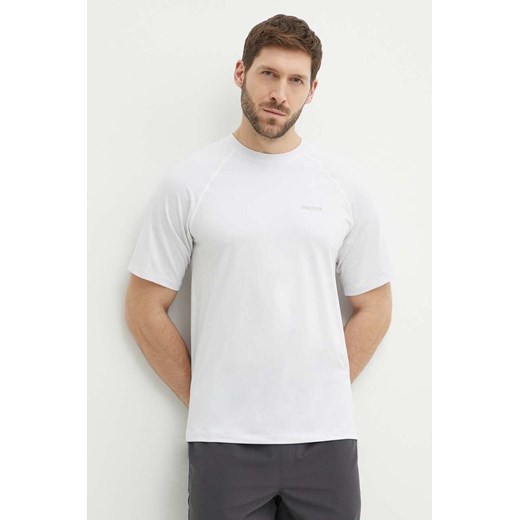 Marmot t-shirt sportowy Windridge kolor biały gładki ze sklepu ANSWEAR.com w kategorii T-shirty męskie - zdjęcie 171535357