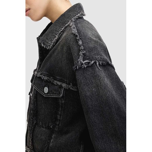 AllSaints kurtka jeansowa CLAUDE FRAY JACKET damska kolor czarny przejściowa 36 ANSWEAR.com