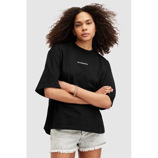 AllSaints t-shirt bawełniany DISC AMELIE TEE damski kolor czarny W082JA ze sklepu ANSWEAR.com w kategorii Bluzki damskie - zdjęcie 171535718