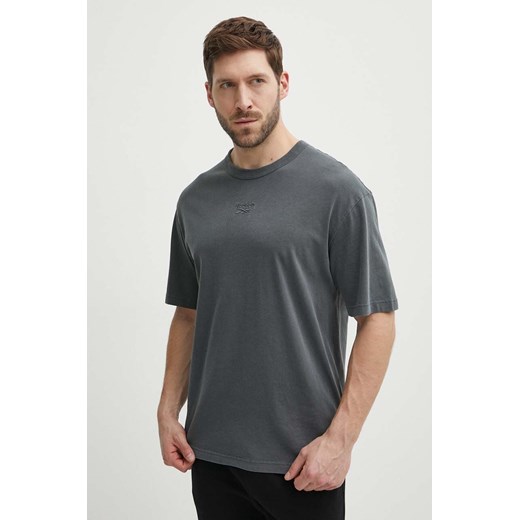 Reebok t-shirt bawełniany męski kolor szary gładki 100200155 ze sklepu ANSWEAR.com w kategorii T-shirty męskie - zdjęcie 171535915
