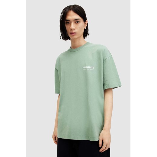 AllSaints t-shirt bawełniany ACCESS SS CREW męski kolor zielony z nadrukiem M038PA ze sklepu ANSWEAR.com w kategorii T-shirty męskie - zdjęcie 171535929