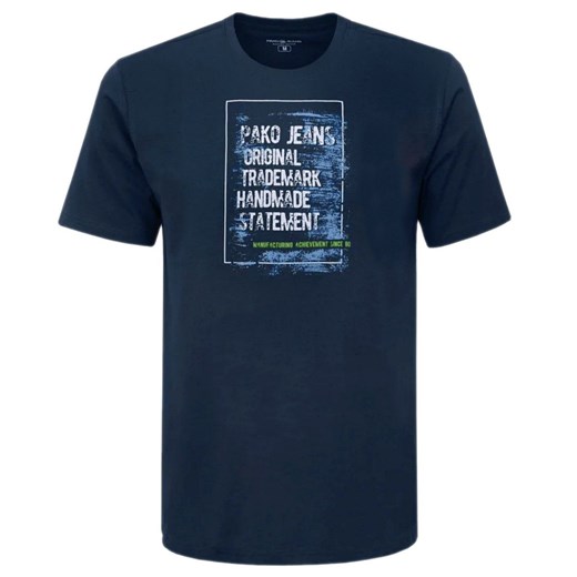 Męski T-Shirt - Pako Jeans - Granatowa, Print (Nadruk) TSPJNSwestoneGR ze sklepu JegoSzafa.pl w kategorii T-shirty męskie - zdjęcie 171536116