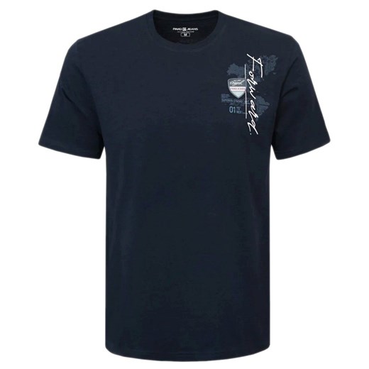 Męski T-Shirt - Pako Jeans - Granatowa z Niewielkim Nadrukiem TSPJNSvascoGR ze sklepu JegoSzafa.pl w kategorii T-shirty męskie - zdjęcie 171536118