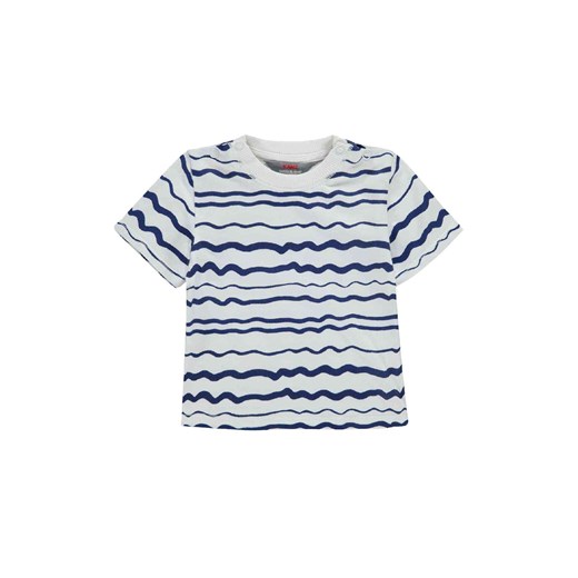 T-shirt chłopięcy niemowlęcy biało-niebieski paski ze sklepu 5.10.15 w kategorii Koszulki niemowlęce - zdjęcie 171536797
