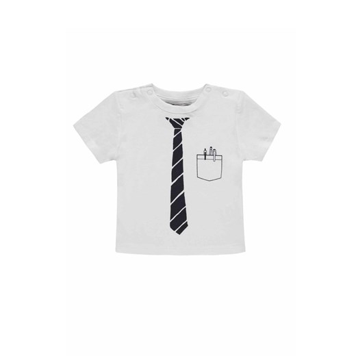 T-shirt chłopięcy niemowlęcy biały krawat ze sklepu 5.10.15 w kategorii Koszulki niemowlęce - zdjęcie 171536879