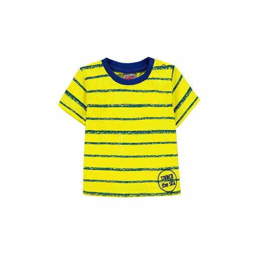 Chłopięca niemowlęca bluzka z krótkim rękawem w paski ze sklepu 5.10.15 w kategorii Koszulki niemowlęce - zdjęcie 171536896