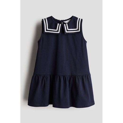 H & M - Sukienka marynarska z bawełnianego dżerseju - Niebieski H & M 116 (4-6Y) H&M