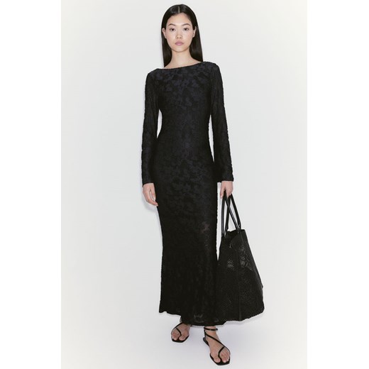 H & M - Rozszerzana sukienka z żakardowej tkaniny - Czarny H & M XXS H&M