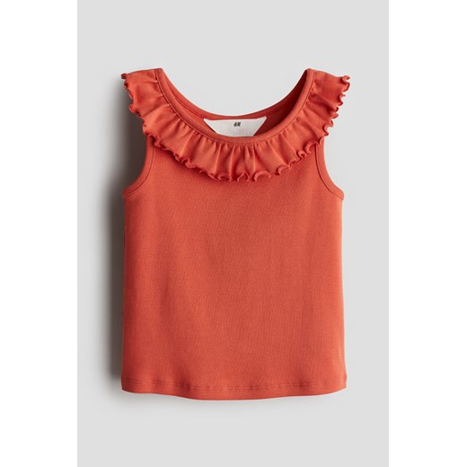H & M - Top z falbanką - Pomarańczowy ze sklepu H&M w kategorii Bluzki dziewczęce - zdjęcie 171537315