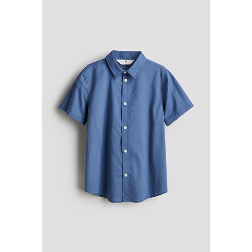 H & M - Bawełniana koszula z krótkim rękawem - Niebieski ze sklepu H&M w kategorii Koszule chłopięce - zdjęcie 171537545
