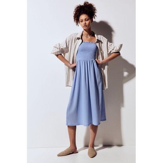 H & M - Sukienka na wiązanych ramiączkach - Niebieski H & M L H&M