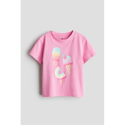 H & M - T-shirt z nadrukiem - Różowy H & M 110 H&M