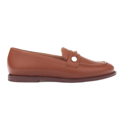 Marco Shoes Loafersy mokasyny skórzane brązowe ze sklepu ButyModne.pl w kategorii Mokasyny damskie - zdjęcie 171537867