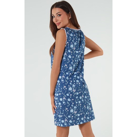 Koszula damska na szerokie ramiączko Tulip, Kolor niebieski-wzór, Rozmiar S, Italian Fashion ze sklepu Primodo w kategorii Koszule nocne - zdjęcie 171538747