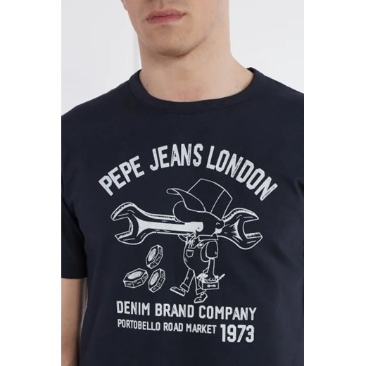 T-shirt męski Pepe Jeans granatowy z krótkimi rękawami
