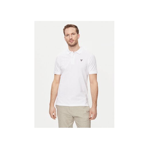 Guess Polo Basic F3GP00 K9WF1 Biały Regular Fit ze sklepu MODIVO w kategorii T-shirty męskie - zdjęcie 171540198