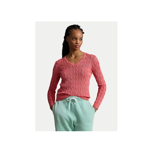 Polo Ralph Lauren Sweter 211935305001 Różowy Slim Fit ze sklepu MODIVO w kategorii Swetry damskie - zdjęcie 171540306