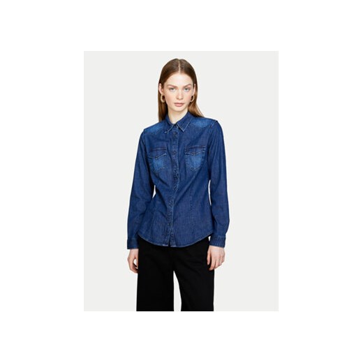 Sisley Koszula jeansowa 5TKL5QF66 Granatowy Regular Fit ze sklepu MODIVO w kategorii Koszule damskie - zdjęcie 171540439
