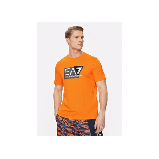 EA7 Emporio Armani T-Shirt 3DPT81 PJM9Z 1666 Pomarańczowy Regular Fit ze sklepu MODIVO w kategorii T-shirty męskie - zdjęcie 171540607