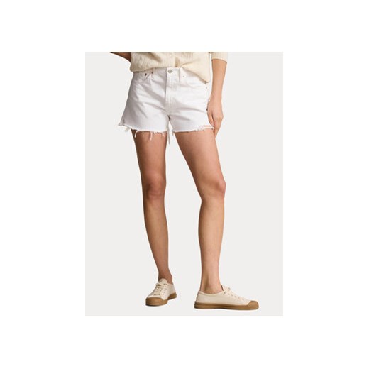 Polo Ralph Lauren Szorty jeansowe 211934947001 Biały Regular Fit ze sklepu MODIVO w kategorii Szorty - zdjęcie 171540757