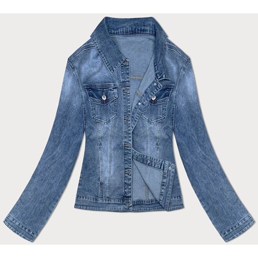 Prosta damska kurtka dżinsowa niebieska (DL2249L) ze sklepu goodlookin.pl w kategorii Kurtki damskie - zdjęcie 171541116