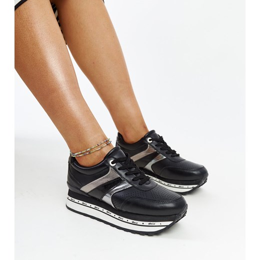 Czarne sneakersy na wysokiej podeszwie Mehari ze sklepu gemre w kategorii Buty sportowe damskie - zdjęcie 171541347