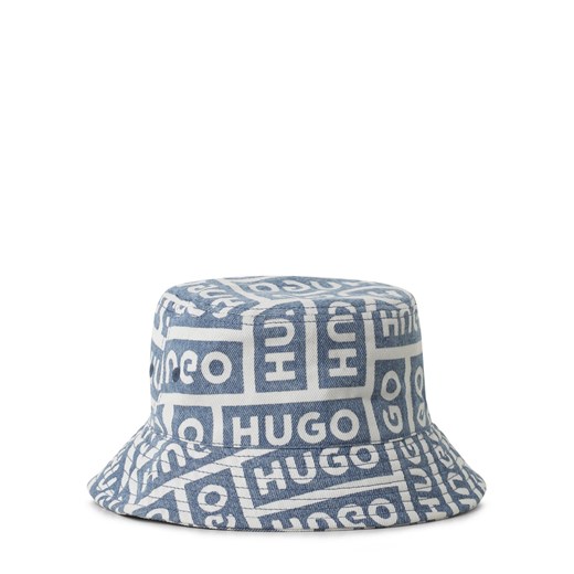 HUGO BLUE Męska czapka z daszkiem - Gyn-D Mężczyźni Bawełna niebieski wzorzysty ze sklepu vangraaf w kategorii Kapelusze męskie - zdjęcie 171541409