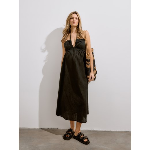 Reserved - Sukienka maxi z wiązaniem na szyi - czarny ze sklepu Reserved w kategorii Sukienki - zdjęcie 171543738