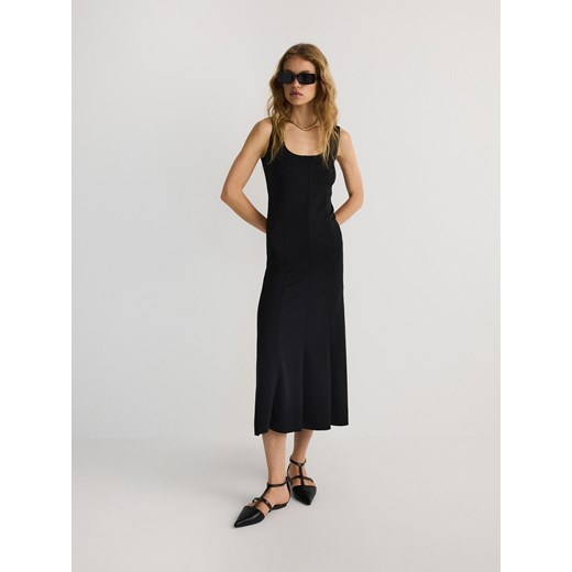 Reserved - Dzianinowa sukienka midi - czarny ze sklepu Reserved w kategorii Sukienki - zdjęcie 171544169