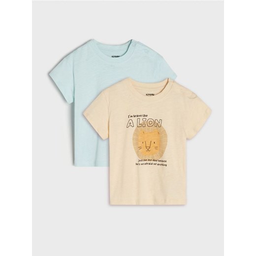 Sinsay - Koszulki 2 pack - kremowy ze sklepu Sinsay w kategorii Koszulki niemowlęce - zdjęcie 171544815