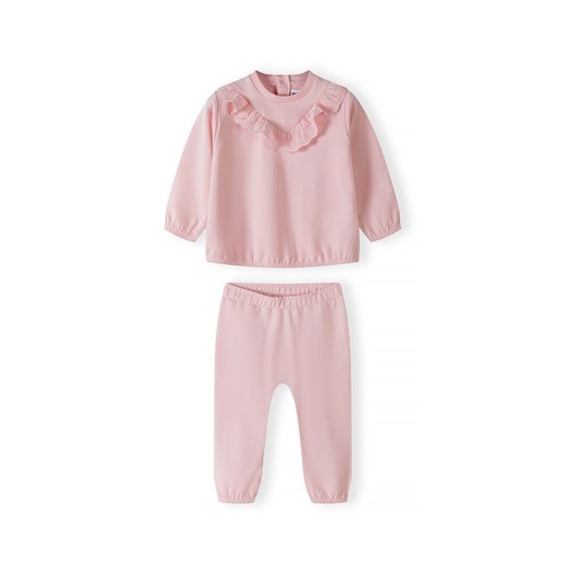 Niemowlęcy komplet ocieplany- różowa bluza i spodnie dresowe ze sklepu 5.10.15 w kategorii Dresy dla niemowlaka - zdjęcie 171545926