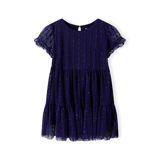 Tiulowa granatowa sukienka z błyszczącymi elementami ze sklepu 5.10.15 w kategorii Sukienki dziewczęce - zdjęcie 171545998