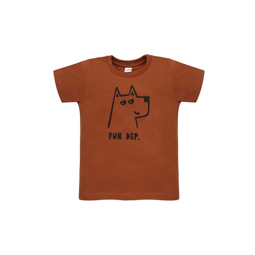 Brązowy t-shirt bawełniany dl chłopca OLIVIER - Pinokio ze sklepu 5.10.15 w kategorii T-shirty chłopięce - zdjęcie 171546317