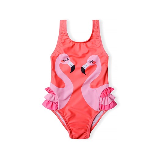 Jednoczęściowy kostium kąpielowy z falbankami i flamingami ze sklepu 5.10.15 w kategorii Stroje kąpielowe dla niemowląt - zdjęcie 171546348