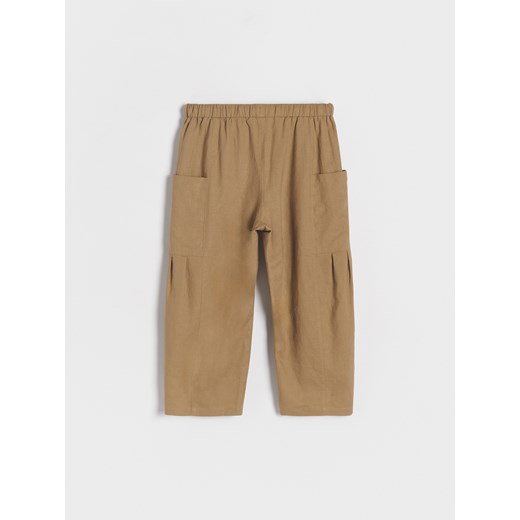 Reserved - Spodnie culotte z lnem - oliwkowy Reserved 146 (10 lat) Reserved