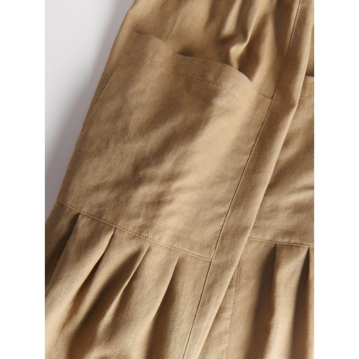 Reserved - Spodnie culotte z lnem - oliwkowy Reserved 140 (9 lat) Reserved