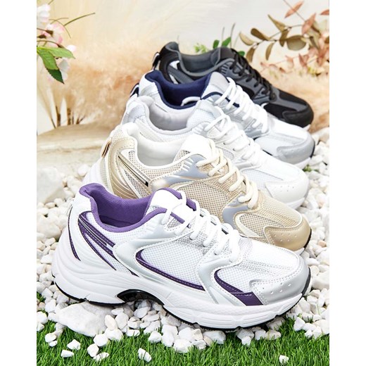 Buty sportowe damskie Royalfashion.pl sneakersy sznurowane na wiosnę