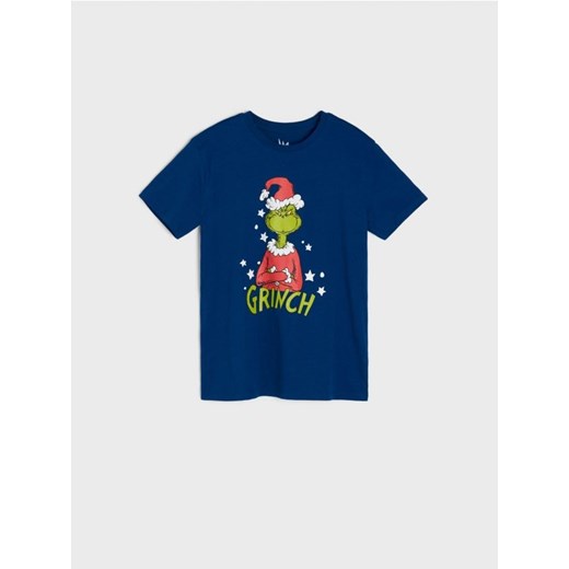 Sinsay - Koszulka Grinch - niebieski Sinsay 140 okazja Sinsay