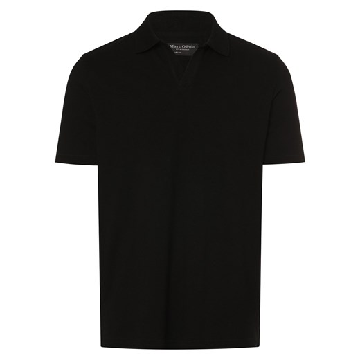 Marc O'Polo Męska koszulka polo z zawartością lnu Mężczyźni Bawełna czarny jednolity ze sklepu vangraaf w kategorii T-shirty męskie - zdjęcie 171552276