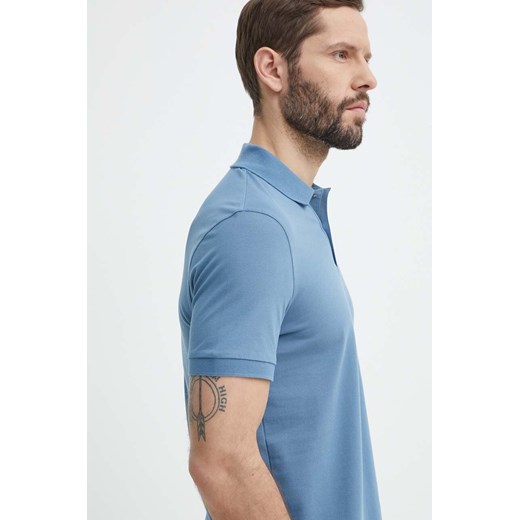BOSS polo bawełniane kolor niebieski gładki 50468301 ze sklepu ANSWEAR.com w kategorii T-shirty męskie - zdjęcie 171552819