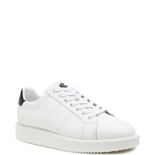 Buty sportowe damskie Ralph Lauren sneakersy sznurowane białe płaskie skórzane 