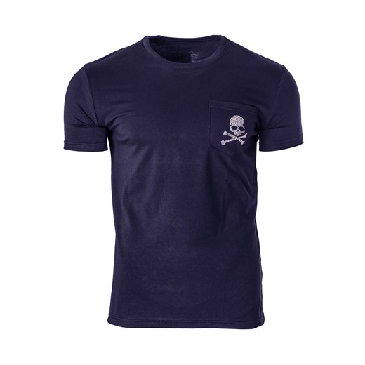 Męska koszulka T-873 - granatowa ze sklepu Risardi w kategorii T-shirty męskie - zdjęcie 171554039