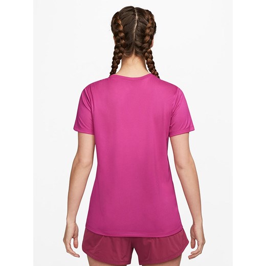 Bluzka damska Nike różowa z krótkim rękawem z okrągłym dekoltem 