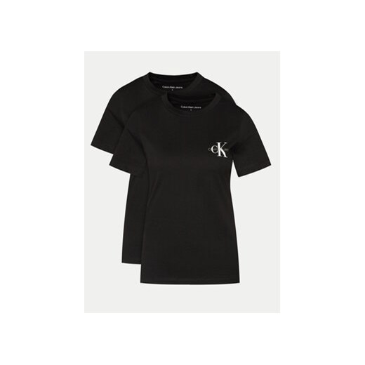 Calvin Klein Jeans Komplet 2 t-shirtów J20J219734 Czarny Slim Fit ze sklepu MODIVO w kategorii Bluzki damskie - zdjęcie 171555955
