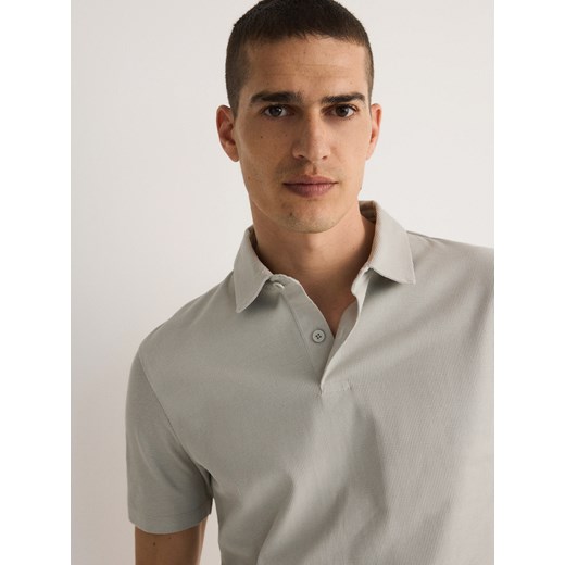 Reserved - Koszulka polo regular fit - jasnoszary Reserved L Reserved