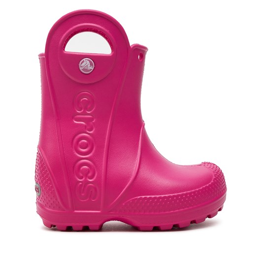 Kalosze Crocs Handle It Rain Boot Kids 12803 Candy Pink ze sklepu eobuwie.pl w kategorii Kalosze dziecięce - zdjęcie 171556669