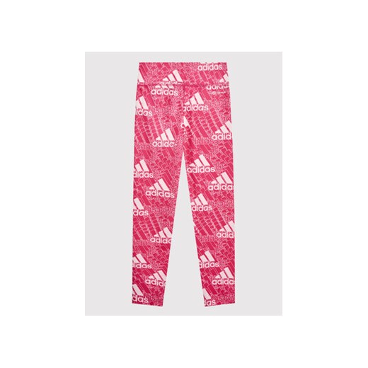 adidas Legginsy Designed To Move Brand Love Song HM4466 Różowy Extra Slim Fit ze sklepu MODIVO w kategorii Spodnie dziewczęce - zdjęcie 171557059